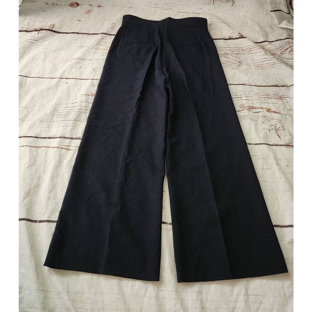 Marella Elisir High Rise Button Trousers Navy Blue Size 8 View 4